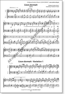 Mozart: Variationen LISON DORMAIT fr Blechblserensemble
