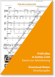 Noten-Download: Prft alles in Gottes Licht - Kanon zur Jahreslosung